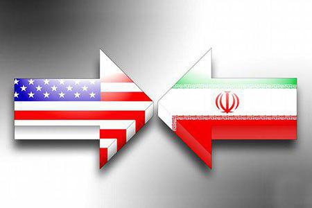 پرچم ایران و آمریکا جنگ با ایران