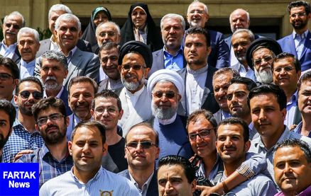 حضور رئیس جمهور روحانی در جمع خبرنگاران