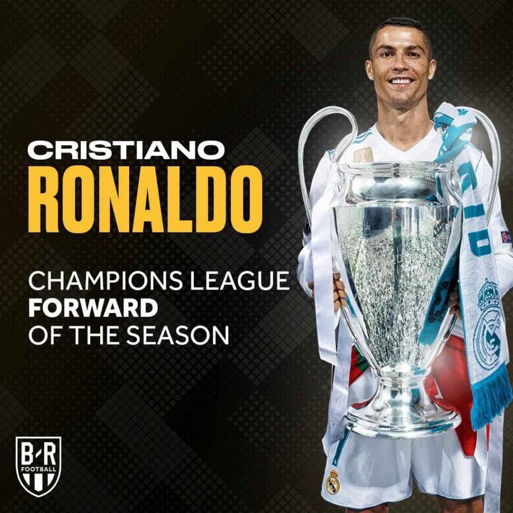کریستیانو رونالدو بهترین مهاجم فصل گذشته لیگ قهرمانان اروپا