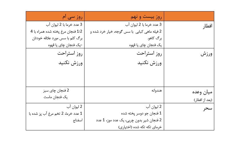 رژیم غذایی ماه رمضان 5