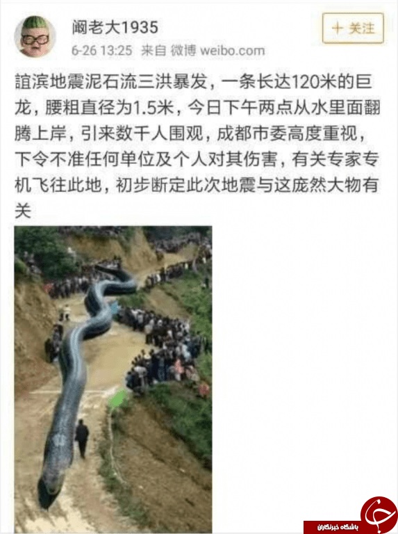 عکس اژدهای 120 متری در چین