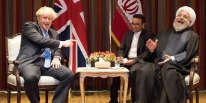 خنده روحانی در دیدار جانسون نخست وزیر انگلیس