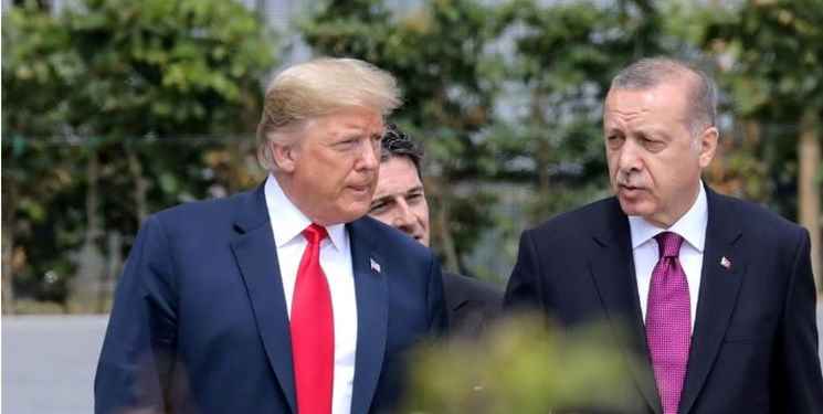 ترامپ و اردوغان ترامپ به اردوغان رئیس جمهور آمریکا و رئیس جمهور ترکیه