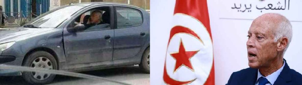 رئیس جمهور تونس سوار بر خودروی ایرانی 206 صندوق دار