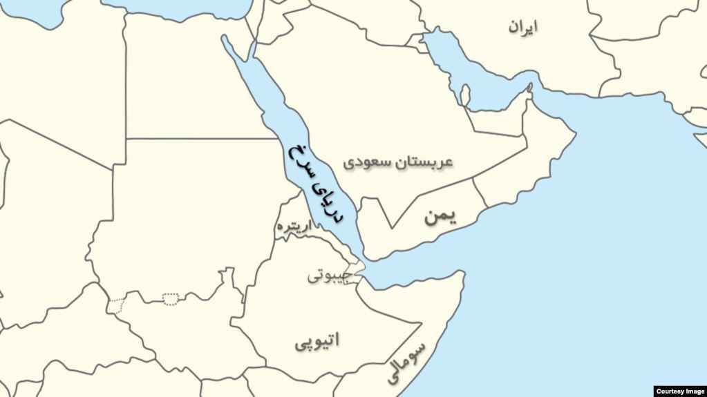 نقشه دریای سرخ. دریای احمد عربستان. نقشه آبی. نقشه راه آبی. نقشه دریاها