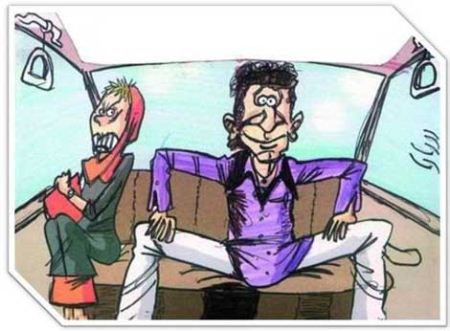 هم نشینی زن و مرد در تاکسی کارتون طنز