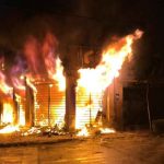 آتش گرفتن و تخریب کامل اموال عمومی در جریان اعتراضات به گرانی بنزین
