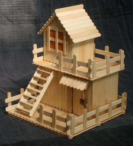ساخت ماكت يا كاردستي خانه با استفاده از چوب بستني