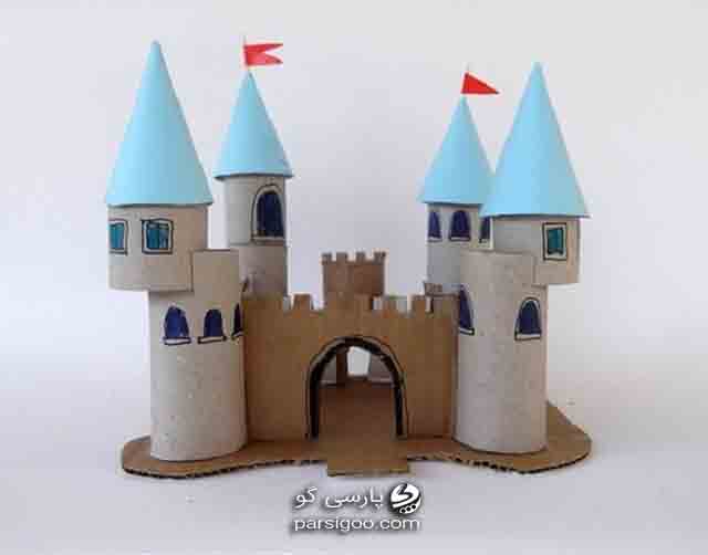ساخت برج قلعه با استفاده از رول دستمال توالت