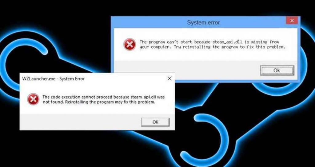 steam_api.dll error پیغام خطای بازی