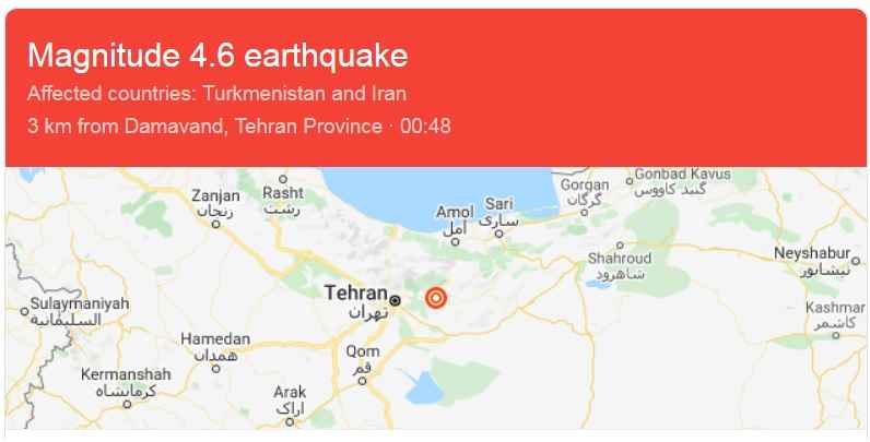 اطلاعات زلزله تهران