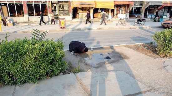 تصویر واقعی آب خوردن یک هموطن خوزستانی از زمین